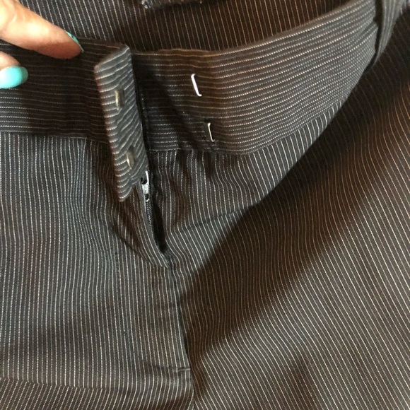 Worthington Stretch dress pants, size 14, Black w/then gray pinned stripes - Picture 4 of 6